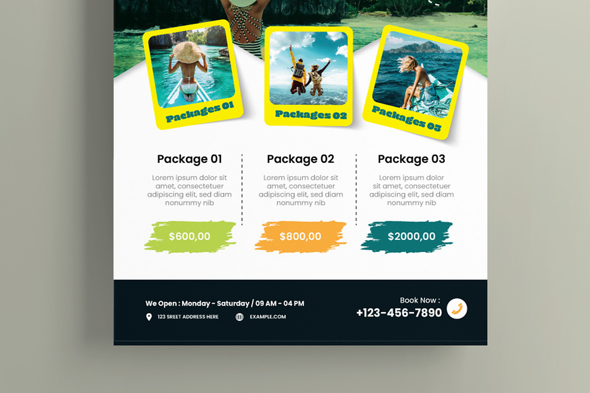Travel and Adventure Flyer Template, a Flyer Template by MightyDesign (Photo 3 of 6)