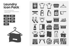 Laundry Icon Pack, a Solid Icon by erifqizeicon