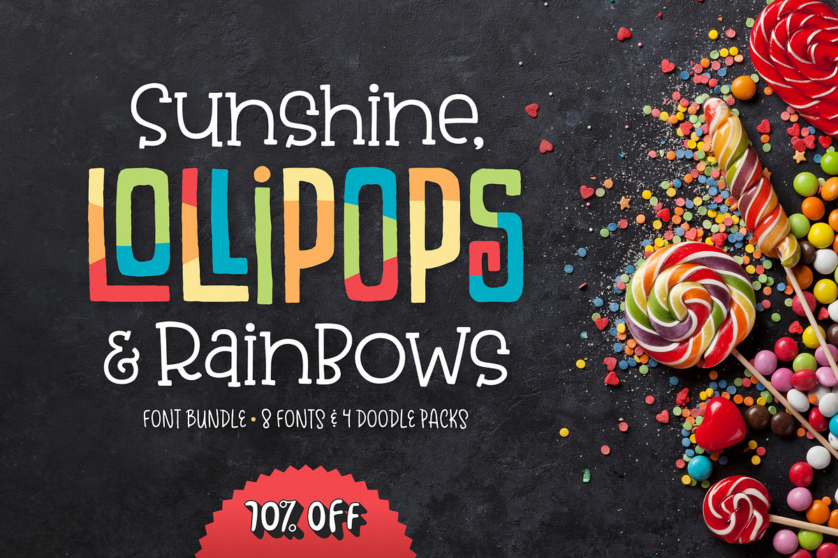 Sunshine & Lollipops Font Bundle, a Handwritten Font by Denise Chandler (Photo 1 of 12)