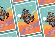Sky Island Hand Drawn Vector Flyer, a Flyer Template by ashenterprise (Thumbnail 2 of 2)
