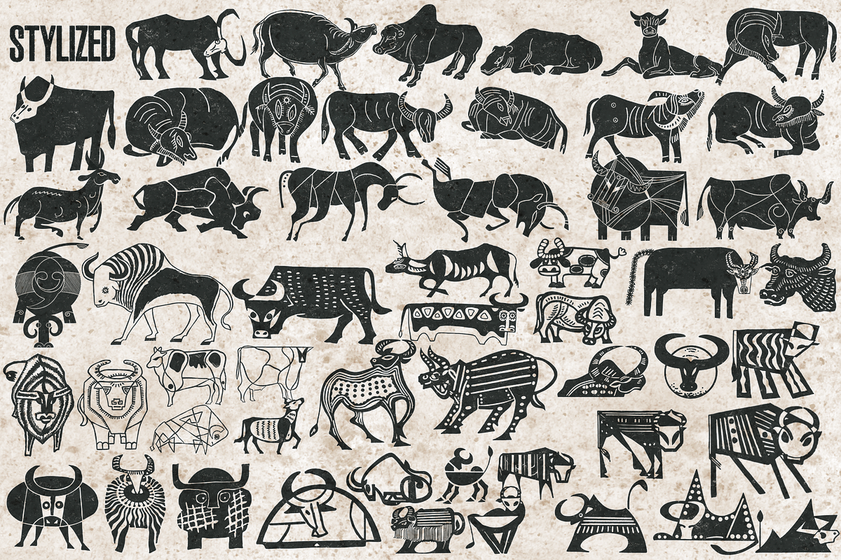 Bull image stamps for Procreate, a Brush Add-On by TheWhiteCatLab (Photo 3 of 6)