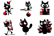funny Christmas cat clipart, an Illustration by CreationArt (Thumbnail 3 of 5)