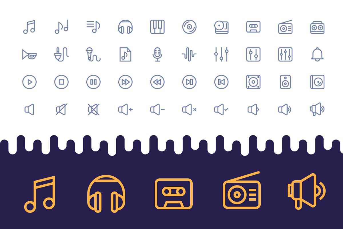 Music Icons, an Outline Icon by Limitless (Photo 2 of 2)