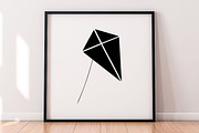 Kite Silhouette SVG #2, an Object Illustration by newminddesign (Thumbnail 4 of 5)