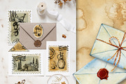 Postal clipart, blank postage stamps, an Object Illustration by Artmanata (Thumbnail 5 of 10)