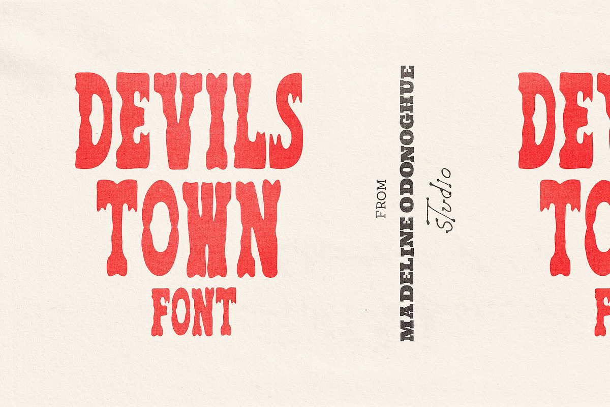 Devils Town | Vintage Horror Font, a Handwritten Font by Madeline ODonoghue Design (Photo 1 of 11)