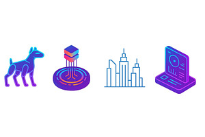 Colorful digital illustrations of a, a Technology Illustration by ZinetroN