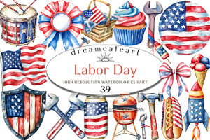 Watercolor Labor Day, an Illustration by DreamCafeArt