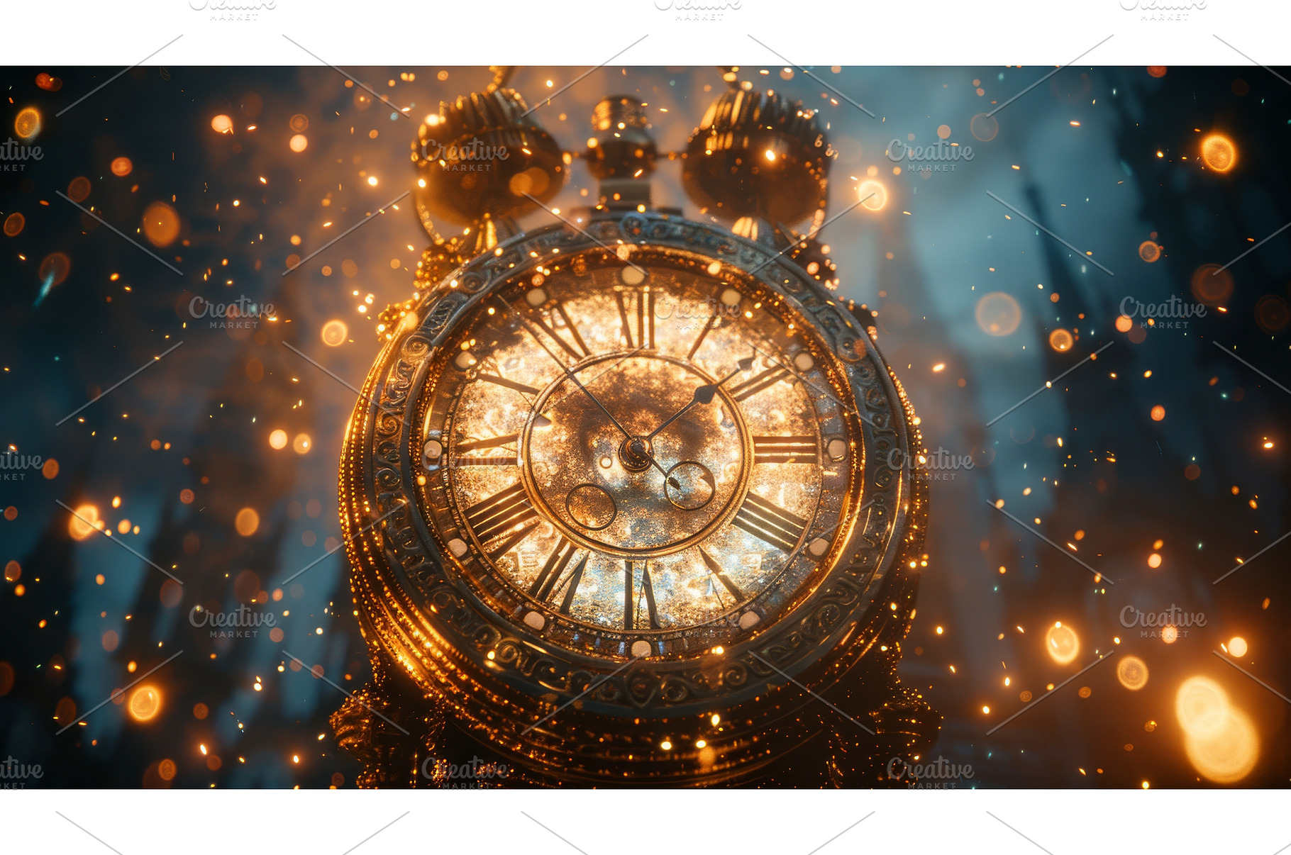 A clock and firework await midnight, a Background Photo by ZinetroN