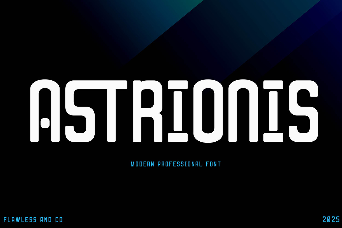 Astrionis - Futuristic Font, a Sans Serif Font by Flawless And Co (Photo 1 of 10)