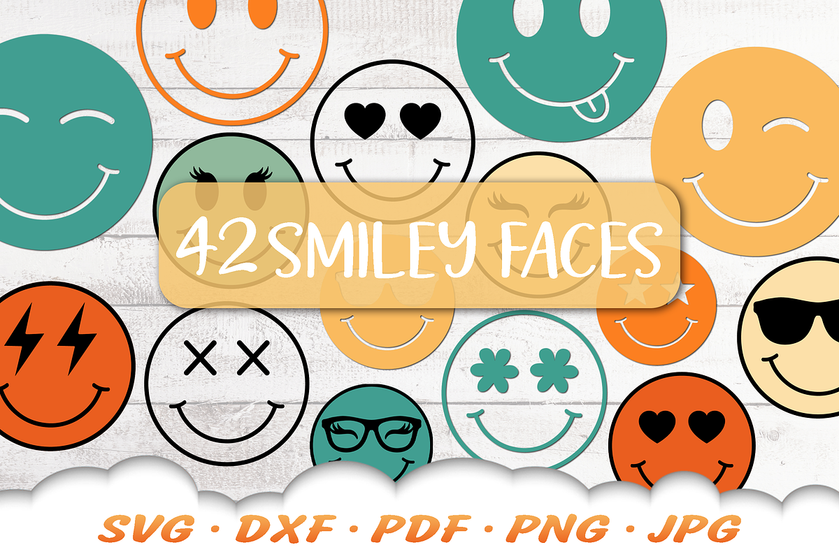 Smiley Face SVG Bundle, a Graphic by Cloud9DesignSVG (Photo 1 of 7)