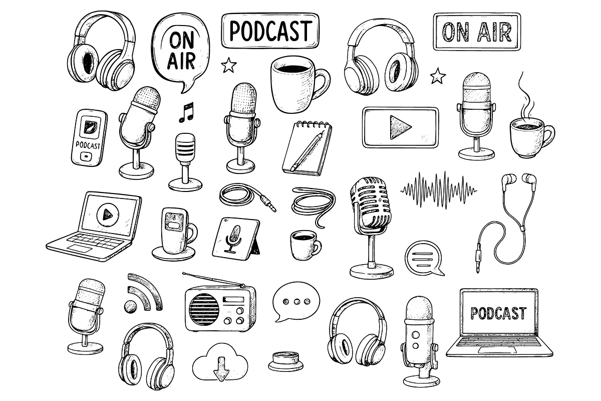 Vintage Podcast Studio Set, an Object Graphic by RT Studio (Photo 2 of 4)