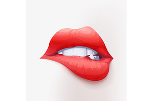 perfect womans mouth red lips on, an Object Illustration by IfH