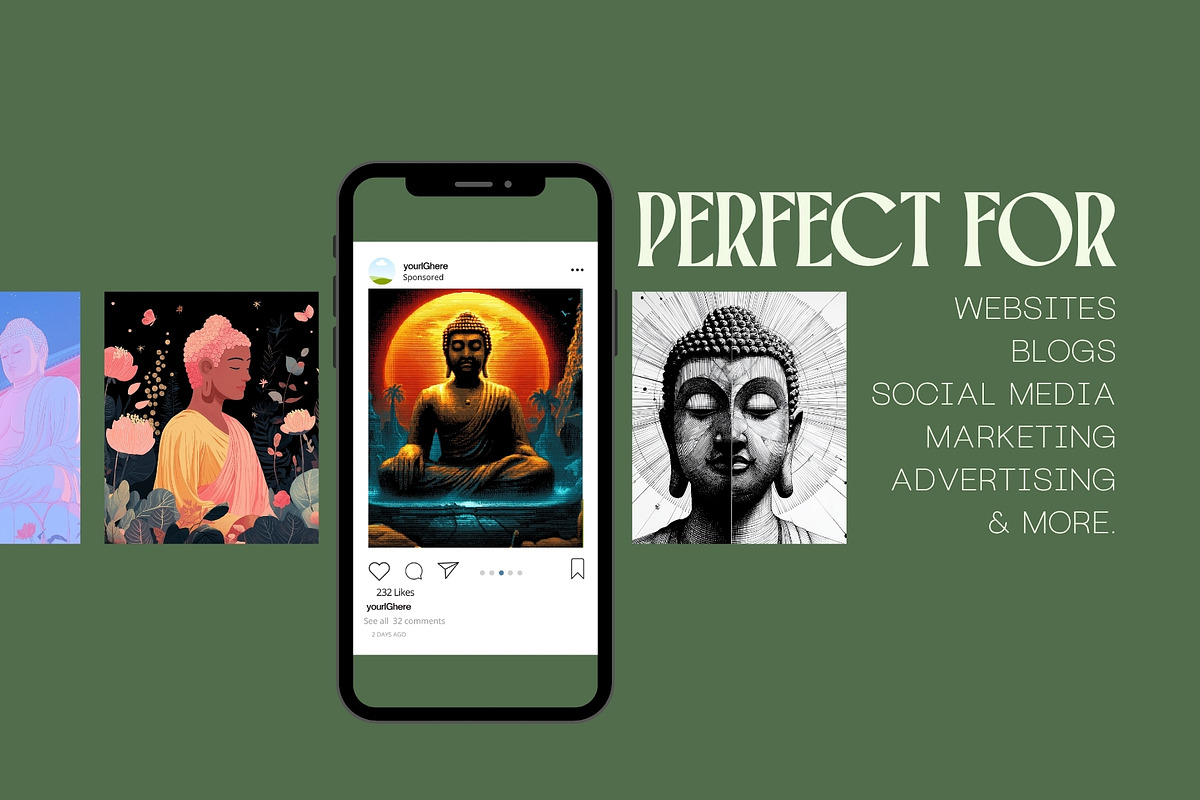150 Spiritual Buddha Illustrations, a Decorative Illustration by Incomelion (Photo 20 of 21)