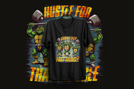 Turtle Power Fitness t-shirt, a Work Illustration by muttakyrohan443