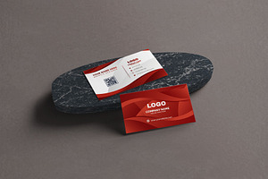Stylish Red Abstract Business Card