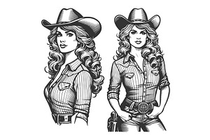 Confident Cowgirl In Classic Western