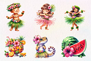 Cute Tropical Hula Dance Hawaiian, an Illustration by CreationArt (Thumbnail 3 of 9)