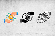 Money Transfer Hands Icons, an Outline Icon by Artonix (Thumbnail 2 of 2)