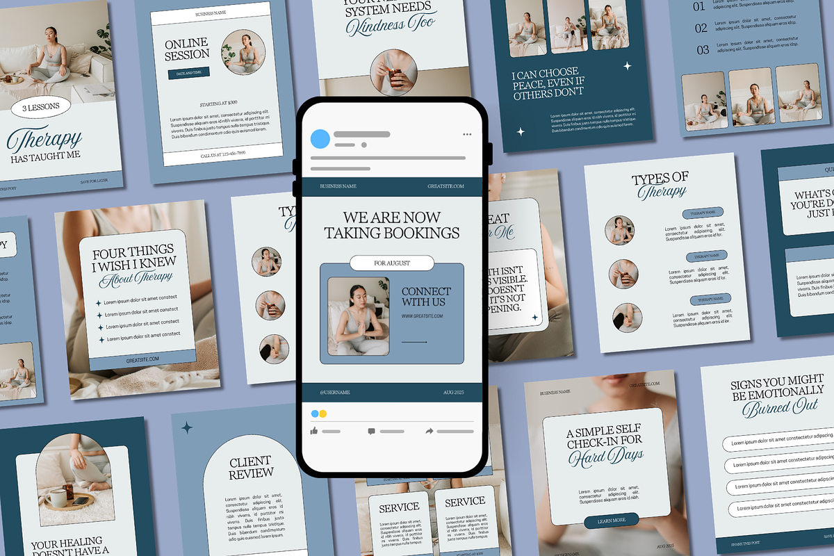 Therapy Instagram Templates, a Social Media Template by Anna Design Studio (Photo 1 of 9)