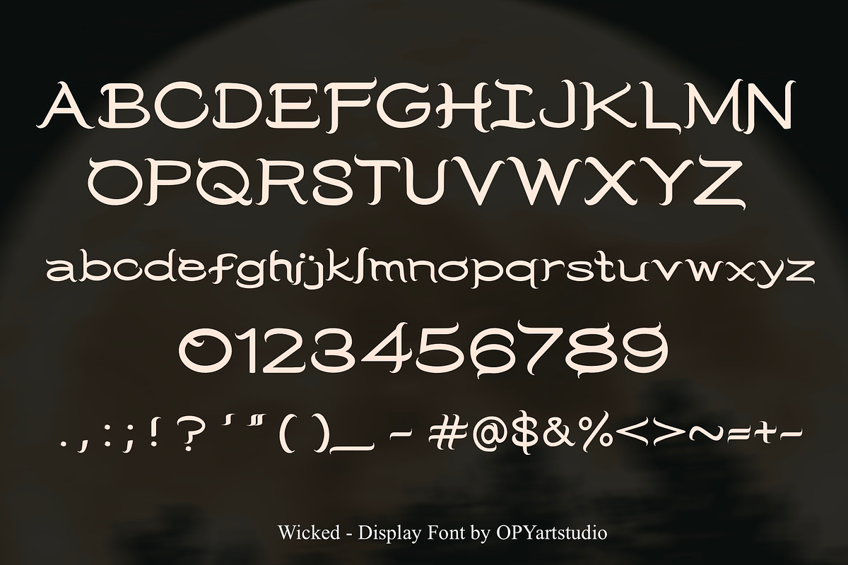 Wicked - Creative Display Font, a Font by OPY ArtStudio (Photo 5 of 5)