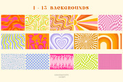 Retro Groovy Hippie Patterns, a Pattern Graphic by NassyArt (Thumbnail 2 of 9)