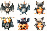 Halloween Quirky Funny Bats Clipart, an Illustration by OK Design (Thumbnail 3 of 5)