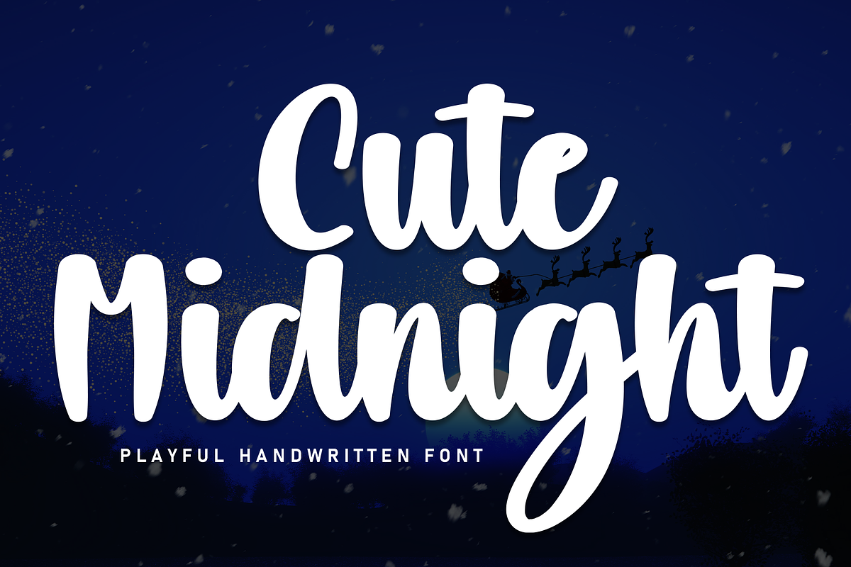 Cute Midnight | Script Font, a Handwritten Font by Scratchones (Photo 1 of 8)