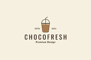 Drink Fresh Chocolate With Cup Logo