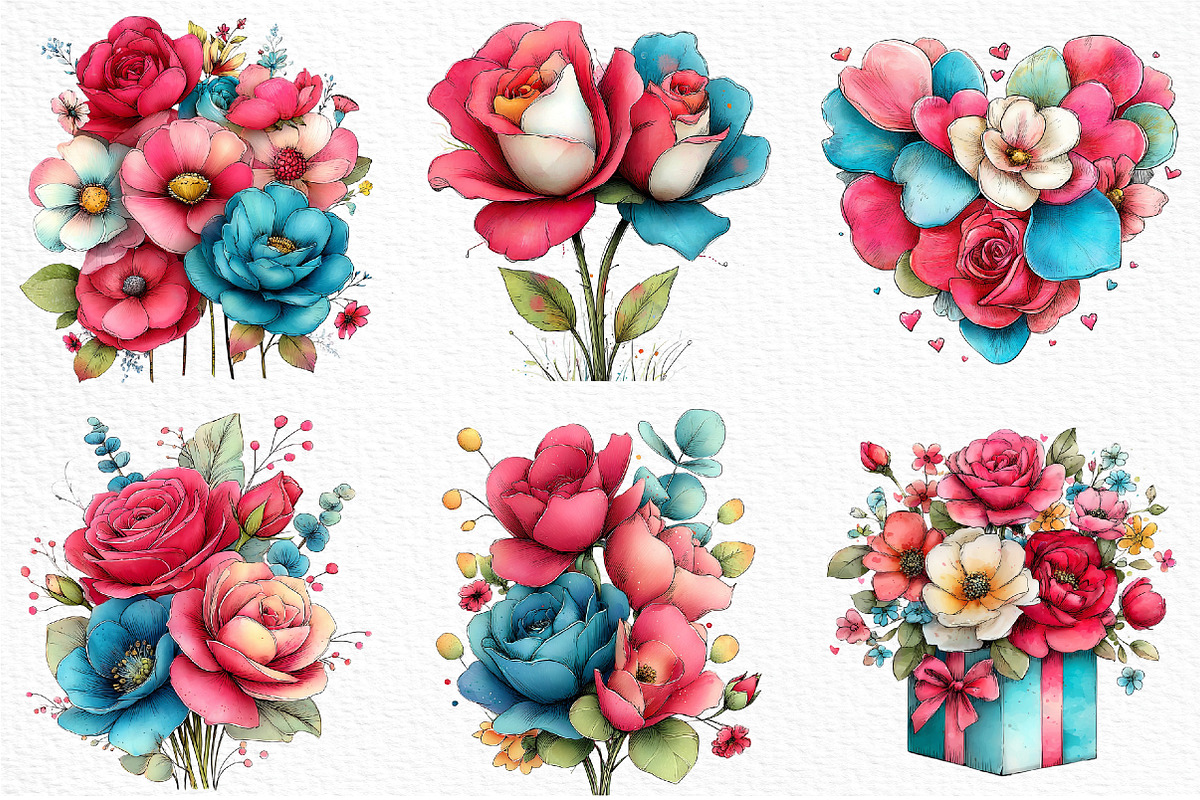 Romantic Roses Valentine's Day Png, an Illustration by Craft Nest (Photo 6 of 11)