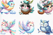 Watercolor Whimsical Birds Clipart, an Illustration by Designking (Thumbnail 4 of 4)