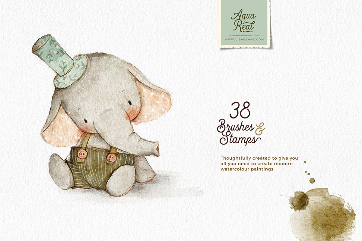 AquaReal Procreate Watercolor Set, a Brush Add-On by Lisa Glanz (Photo 2 of 16)