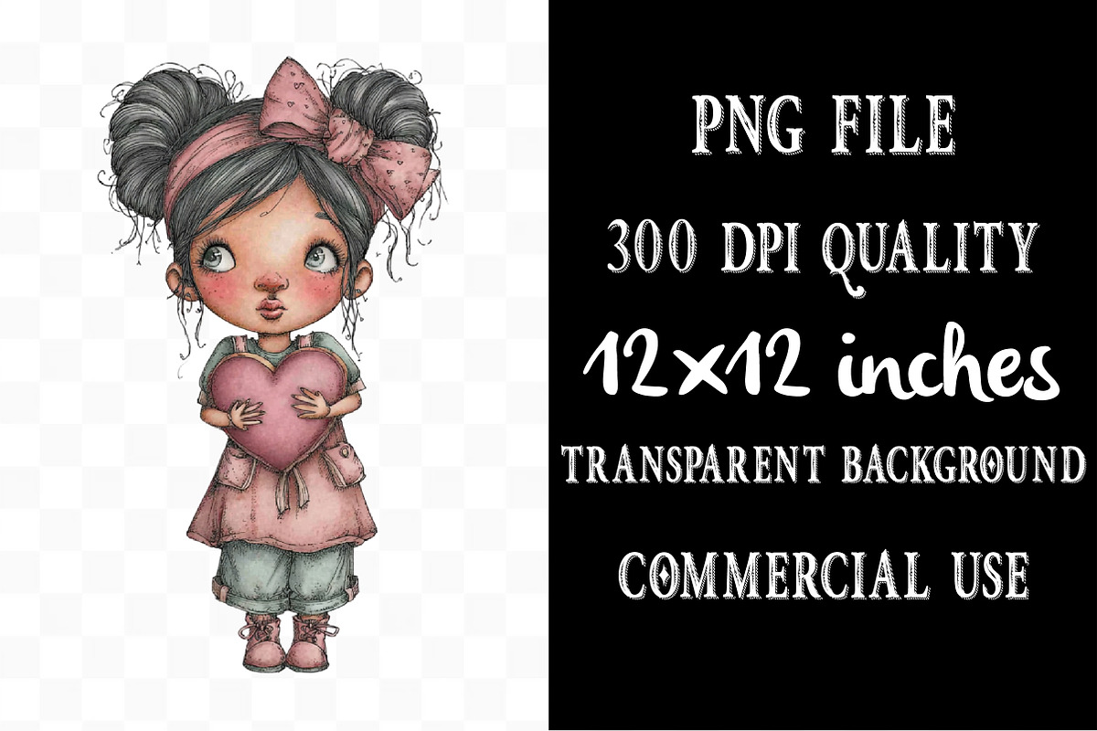 Whimsical Valentine Teen Girl, an Illustration by Designking (Photo 4 of 5)