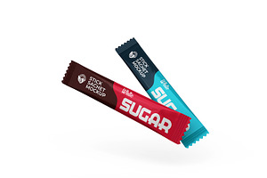 Slim White Sugar Sachet Mockup