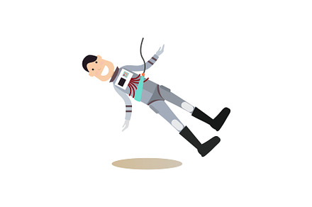 Space people concept flat vector