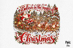 Retro Christmas Png, Santa