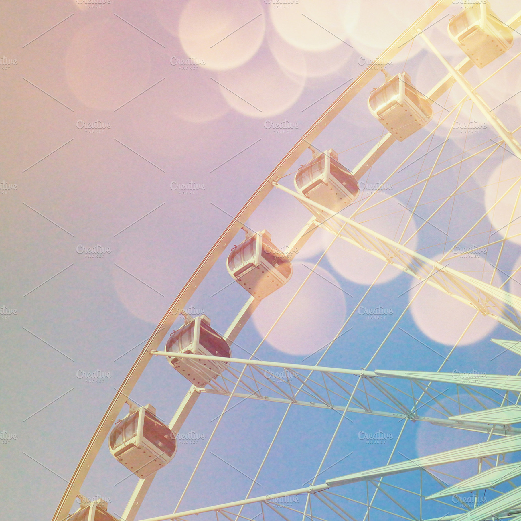 Ferris Wheel With Abstract Bokeh