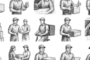 Delivery Worker Vintage Set, an Object Graphic by RT Studio (Thumbnail 3 of 4)