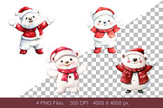 Christmas Bear. Watercolor PNG, an Animal Illustration by KENO Mascots (Thumbnail 2 of 8)