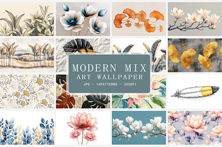 Modern Mixed Art Wallpaper