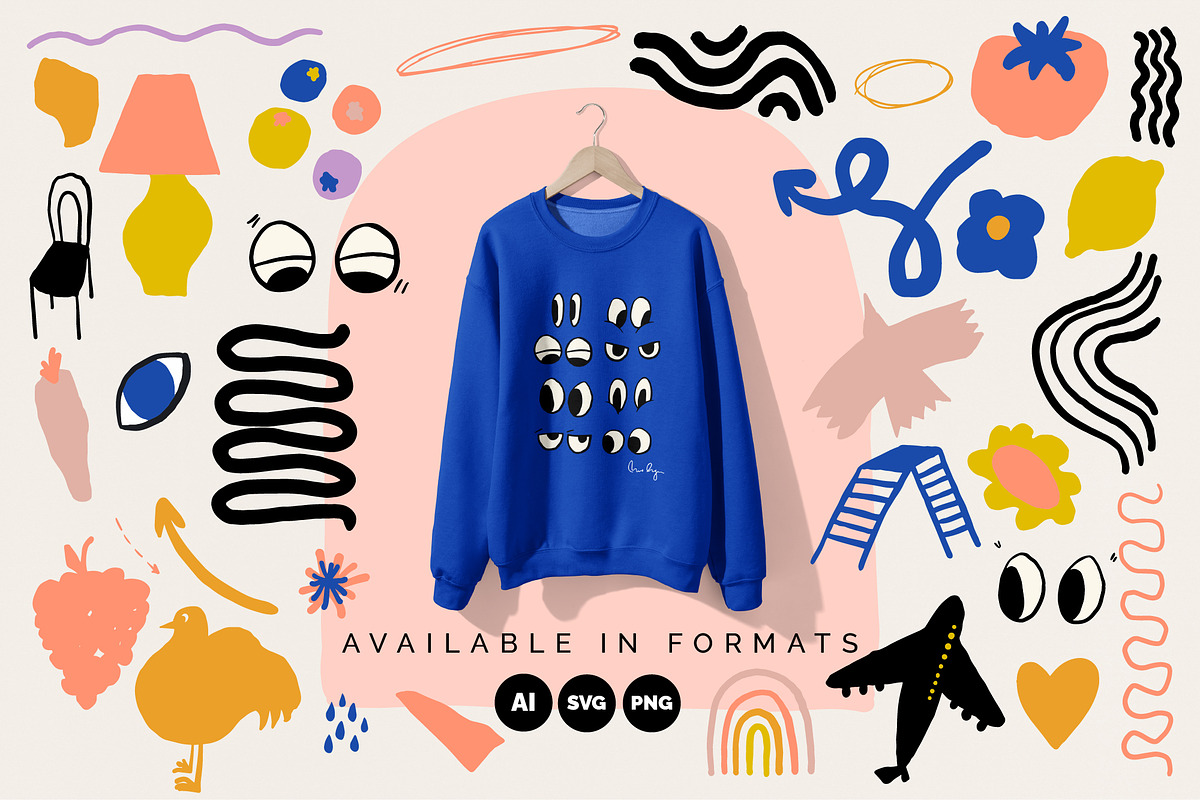 Naive Art Clipart + Posters, an Object Graphic by angelainthefields (Photo 3 of 17)