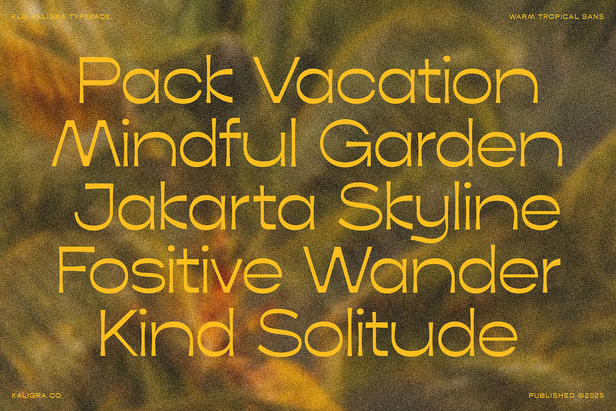 Kaligra Tropicana Sans, a Sans Serif Font by Kaligra.co (Photo 17 of 22)
