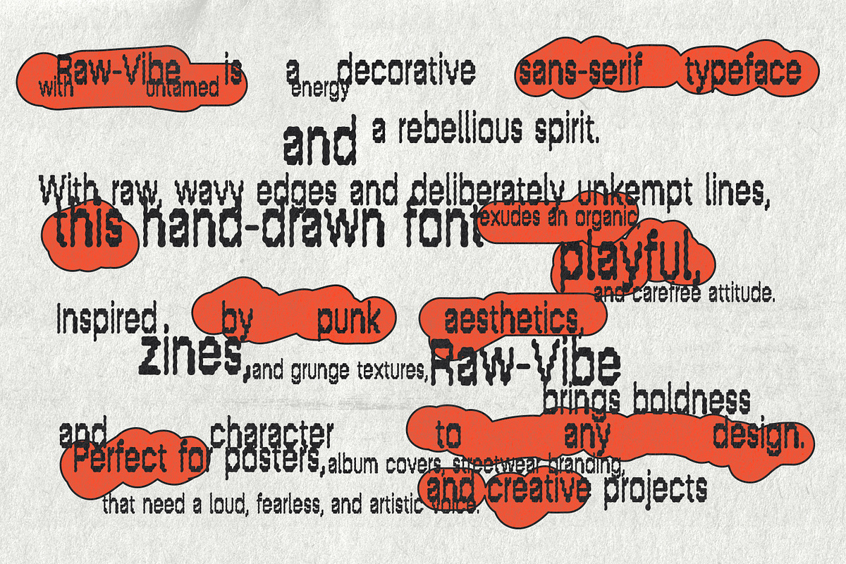 Raw-Vibe – A Bold Display Typeface, a Sans Serif Font by softulka (Photo 6 of 7)