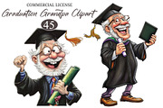 Whimsical Graduation Grandpa Clipart, an Illustration by designcity5 (Thumbnail 1 of 5)