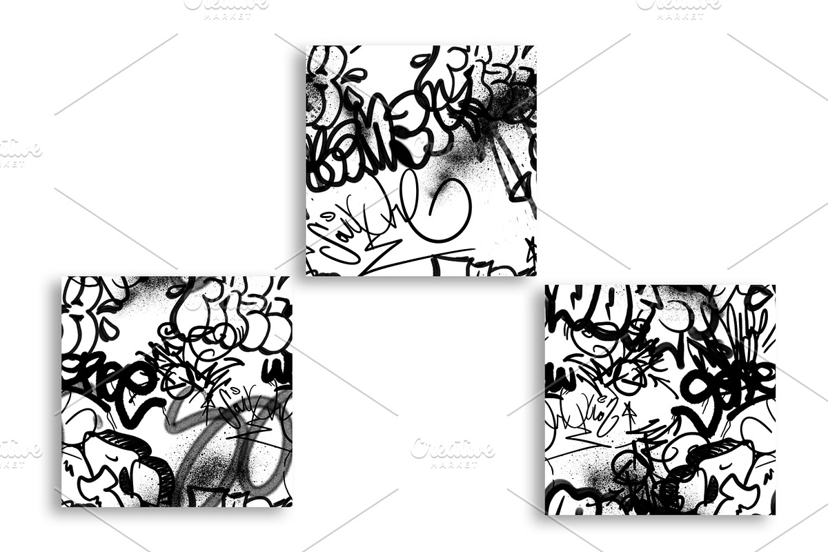Graffiti Seamless Patterns set., a Pattern Graphic by NKTKNS (Photo 2 of 6)
