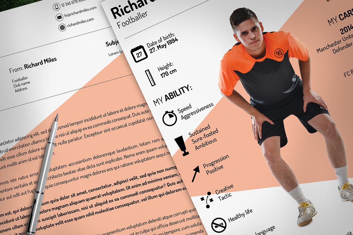 Sport Resume, a Resume Template by kormoscsaba