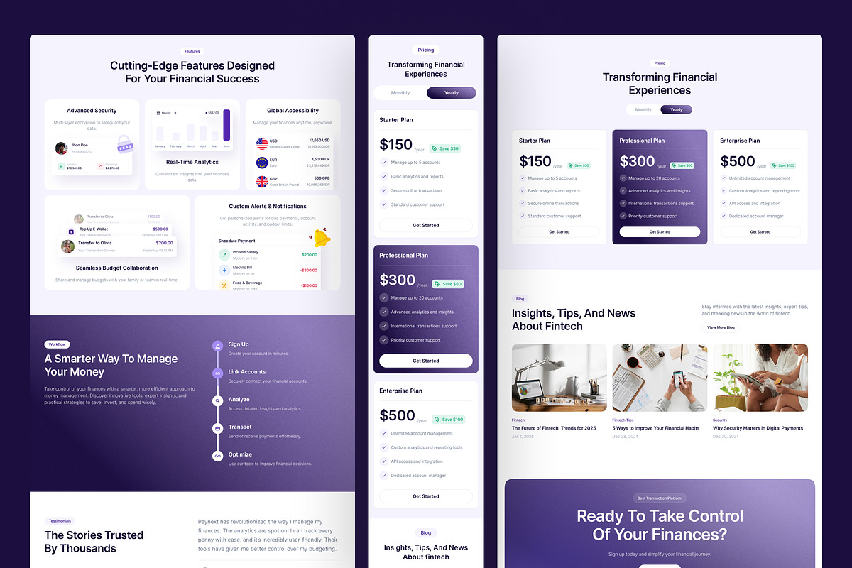 Paynext - Fintech Website, an UI Kit Template by peterdraw (Photo 2 of 7)