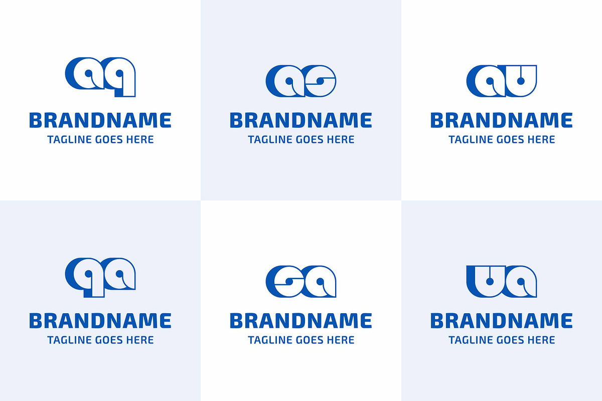 Letters AQ QA AS SA AU UA Bold Logo, a Branding & Logo Template by Pray Art Design Studio (Photo 1 of 2)