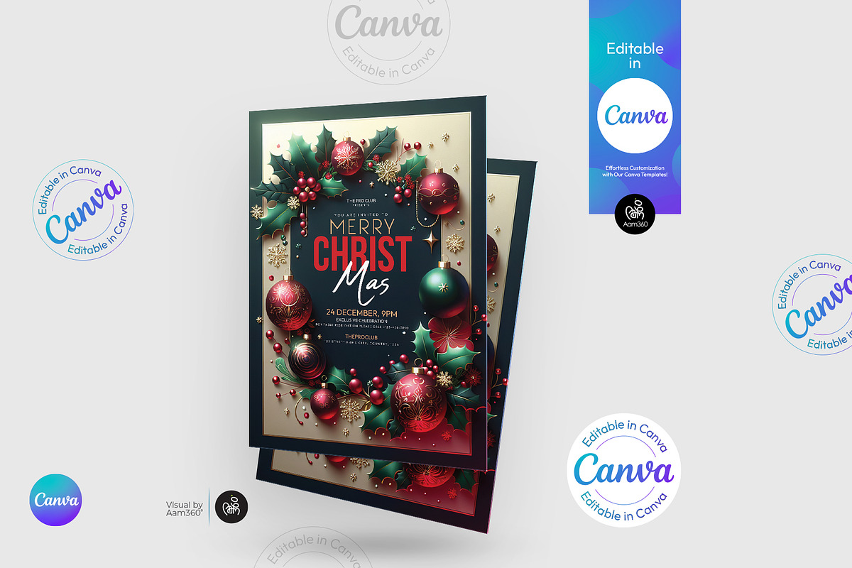 Christmas Party Flyer Template, a Flyer Template by Aam360 (Photo 2 of 3)