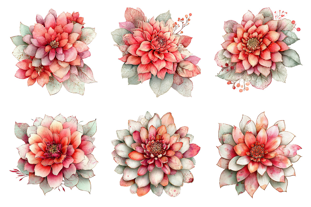 Whimsical spring flowers clipart, an Illustration by SinaCreation (Photo 11 of 11)